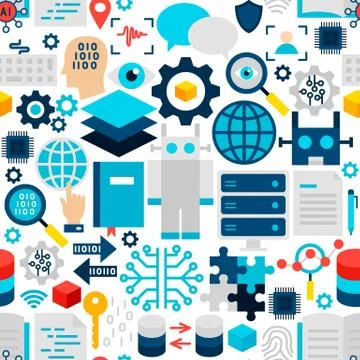 Robotics Seamless Pattern イラスト素材
