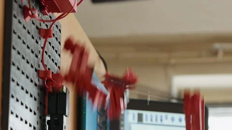 Robotics simulator model computer controlled Stock Footage 91160309