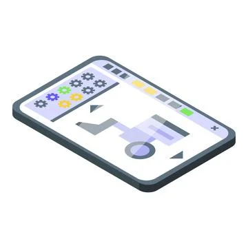 Robotics tablet icon isometric vector. Tech industry Illustrazione stock