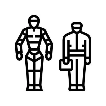 Robotics tech enthusiast line icon vector illustration Stock Illustration