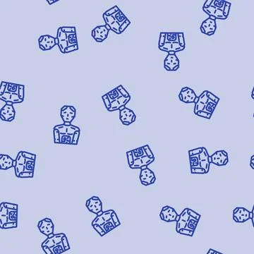 Robotics tech enthusiast line vector seamless pattern イラスト素材