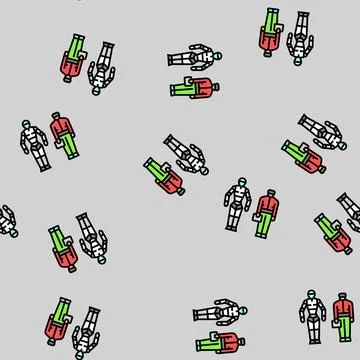Robotics tech enthusiast vector seamless pattern 스톡 일러스트