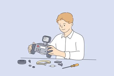 Robotics technology intelligence learning concept Stock Illustration