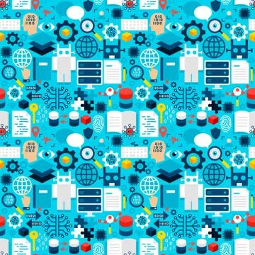 Robotics Tile Pattern イラスト素材
