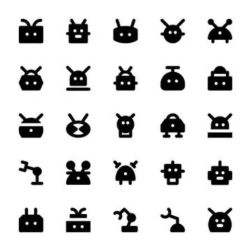 Robotics  Vector Icons Stock Illustration