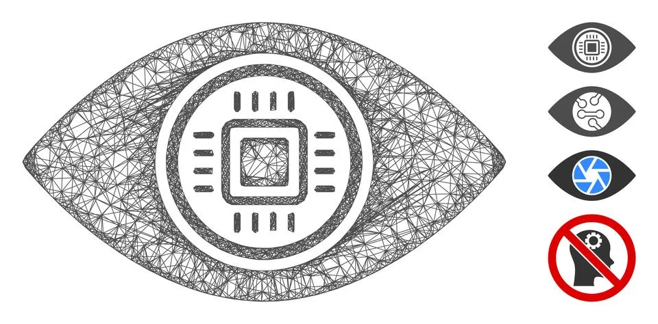 Robotics Vision Web Vector Mesh Illustration Stockillustratie