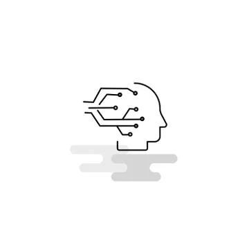 Robotics  Web Icon. Flat Line Filled Gray Icon Vector Stock Illustration