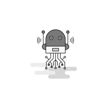 Robotics Web Icon. Flat Line Filled Gray Icon Vector 스톡 일러스트