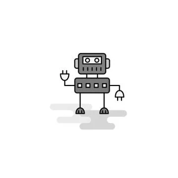 Robotics  Web Icon. Flat Line Filled Gray Icon Vector Illustrazione stock