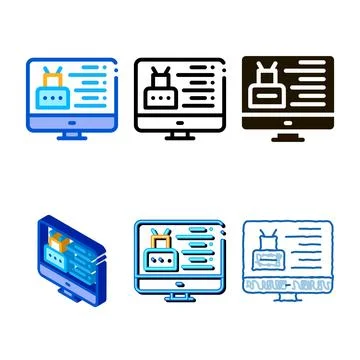 Robotics web site icon vector outline series Stock Illustration