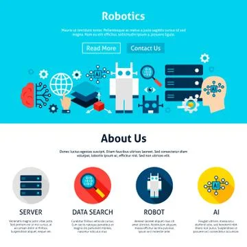 Robotics Website Design 스톡 일러스트