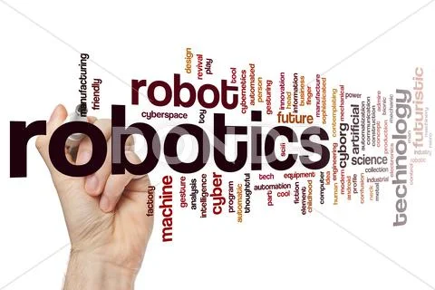 Robotics word cloud Stock Photos
