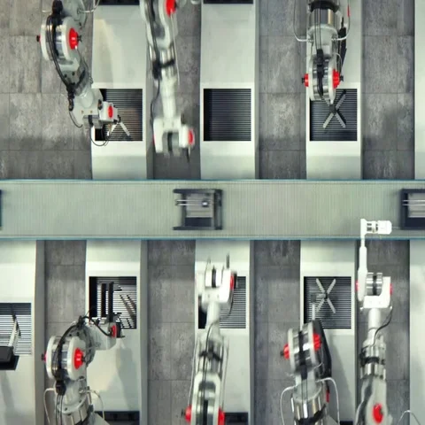 Robotics work in production line of 3d printer parts at factory Vidéo 69431518