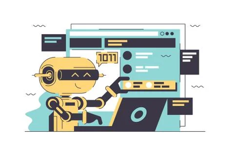 Robotization programming systems 스톡 일러스트