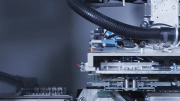 Robotnic in High Tech Production Plant - Computerized Chip Manufacturing Video stock 85670912