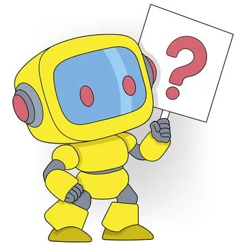 Robots with artificial intelligence that can answer all questions Stock Illustration