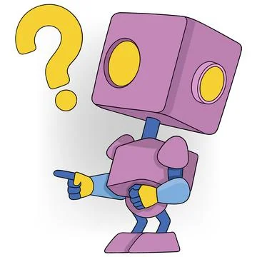 Robots with artificial intelligence that can answer all questions Stock Illustration