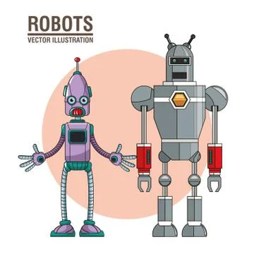 Robots artificial intelligence image Stock Illustration