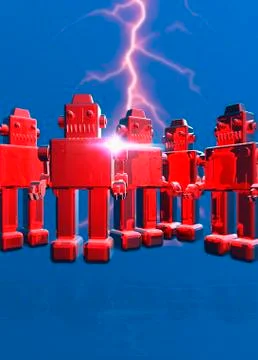 Robots, artwork Stock Illustration