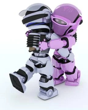 Robots ballroom dancing Stock Illustration