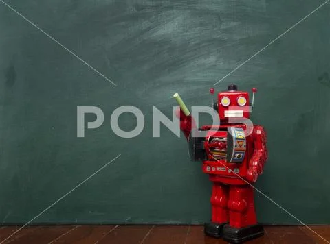 Robots chalk Stock Photos