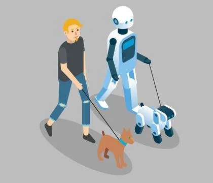 Robots concept vector isometric illustration 스톡 일러스트