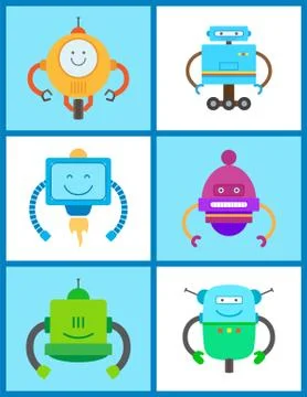 Robots Creature Collection Vector Illustration イラスト素材