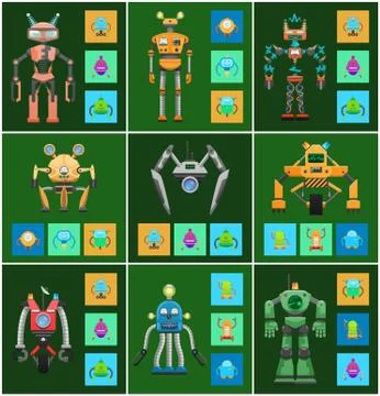 Robots Creatures Intellect Vector Illustration Stock Illustration
