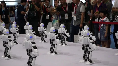 Robots dancing Stock Footage