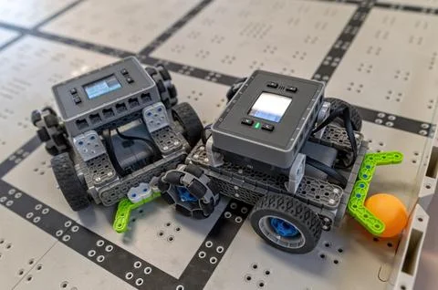 Robots designed for learning and experimentation in a technology lab setting Stock Photos