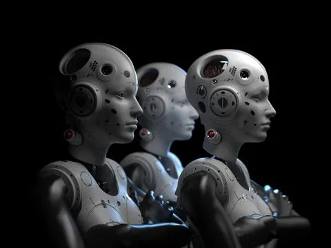 Robots of the future. portrait of terekh robots women . abstraction on the to イラスト素材