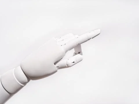 The robot's hand pointing ahead Stock Photos