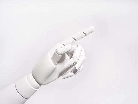 The robot's hand pointing ahead 스톡 사진