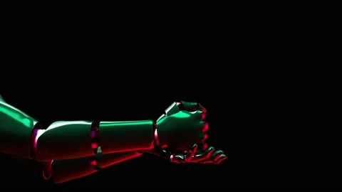 The robot's hands are crushing the human skull. The destruction of humanity.. Stock Footage 230155945