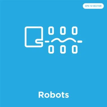 Robots icon isolated on blue background Illustrazione stock gratuita