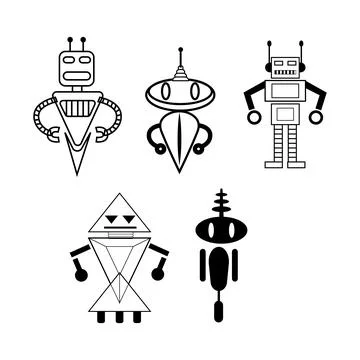 Robots icons Stock Illustration