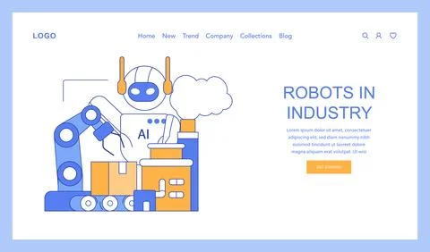 Robots in Industry concept. Vector illustration. イラスト素材