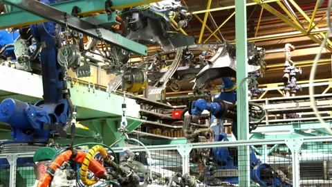Robots machine factory Stock Footage 166955157