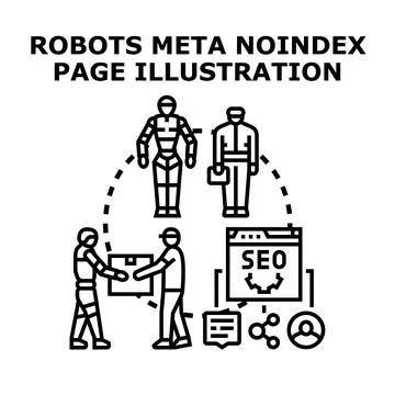 Robots meta noindex page illustration concept Illustrazione stock
