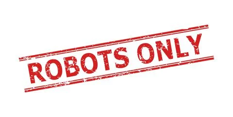 ROBOTS ONLY Stamp with Unclean Surface and Double Parallel Lines Stock Illustration