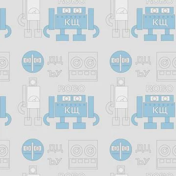 Robots pattern seamless design 스톡 일러스트