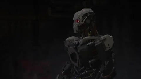 Robots Plot Future Colony in Sci Fi Setting Video stock 280120095