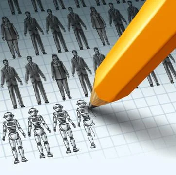 Robots Replacing Employees Stock Illustration