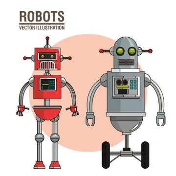 Robots science interface image Stock Illustration