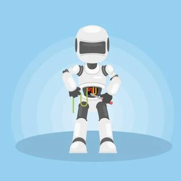 Robot's self repair. Stock Illustration