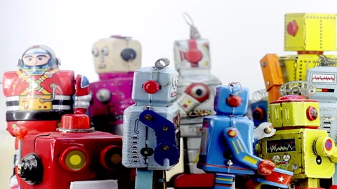 Robots spin 3 Stock Footage 334339452
