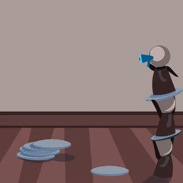 Robots Standing Over One Another And Presenting Important Messages With 스톡 일러스트