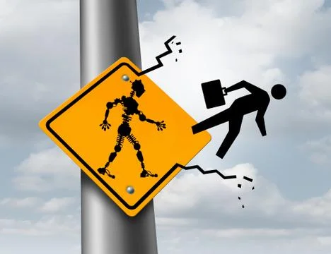 Robots Taking Jobs Stock Illustration