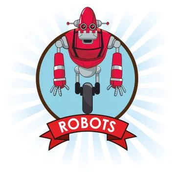 Robots technology science future banner Illustrazione stock