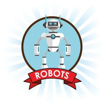 Robots technology science future banner Stock Illustration